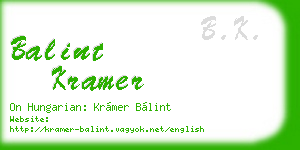 balint kramer business card